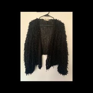 Shaggy black cardigan